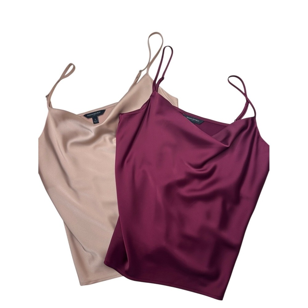 Banana Republic‎ Factory Women's Set of 2 Silky Satin Camisole Tops Size Small